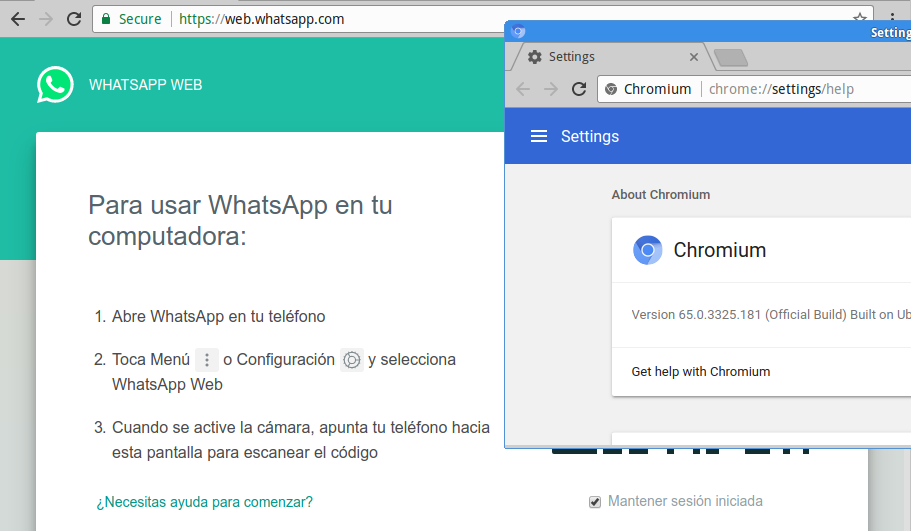 chromium funcionando