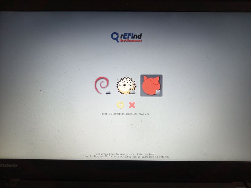 Start FreeBSD - rEFInd menu