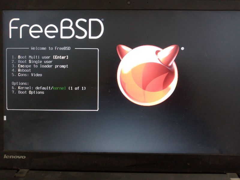 Start FreeBSD - FreeBSD boot menu